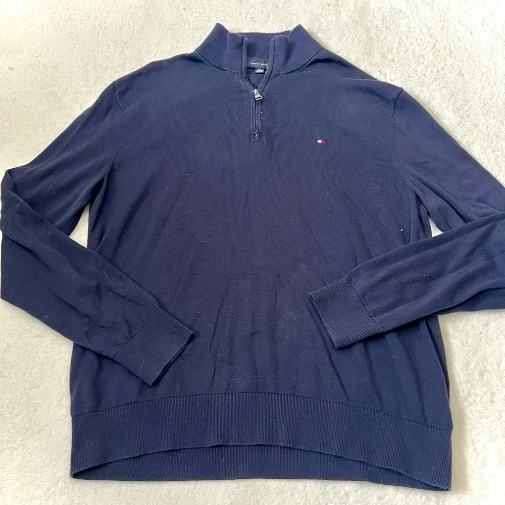 Tommy Hilfiger Men's Q-Zip Cotton Pullover - XXL
